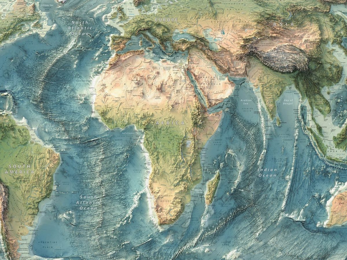 Equal Earth Physical World Map